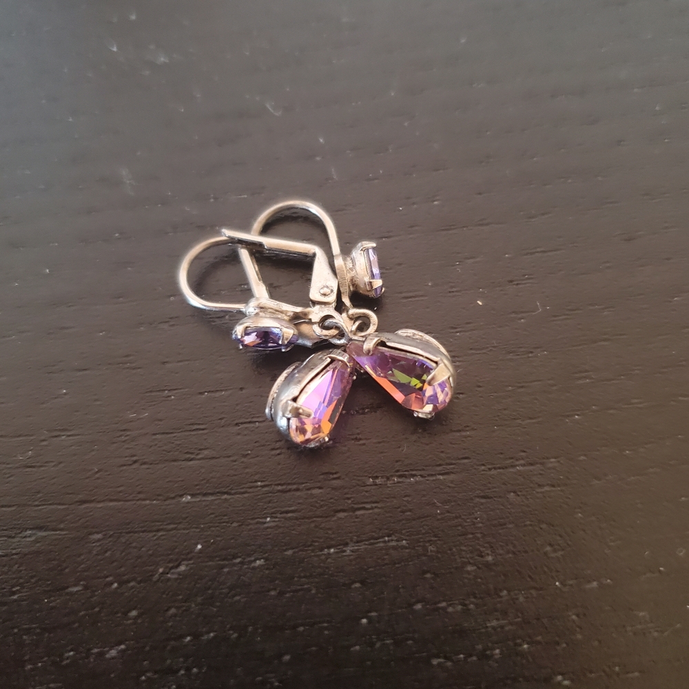 Sorrelli Purple and Silver Drop Earrings